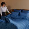 BedVoyage Luxury 100% viscose from Bamboo Duvet Cover with Shams, 3pc, King-Cal King - Indigo