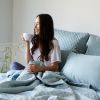 BedVoyage Luxury 100% viscose from Bamboo Quilted Euro Sham, 1pc - Sky