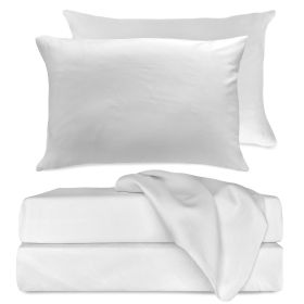 BedVoyage Luxury 100% viscose from Bamboo Bed Sheet Set, Full - White