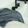 BedVoyage Melange viscose from Bamboo Cotton Bath Sheet Set 3pc - Charcoal (1 Bath Sheet, 2 Hand Towels)