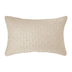 BedVoyage Melange viscose from Bamboo Cotton Quilted Decorative Pillow - Sand (sham with pillow insert)