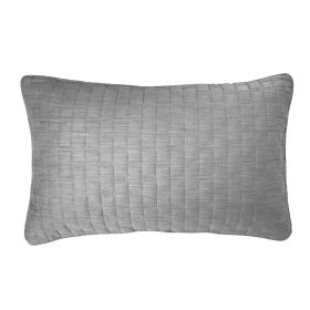 BedVoyage Melange viscose from Bamboo Cotton Quilted Decorative Pillow - Silver (sham with pillow insert)