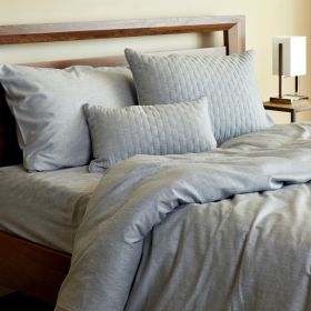 BedVoyage Melange viscose from Bamboo Cotton Duvet Cover, Queen - Silver