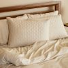 BedVoyage Melange viscose from Bamboo Cotton Quilted Standard Shams 2pk - Sand