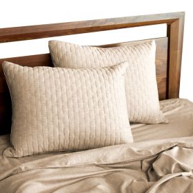 BedVoyage Melange viscose from Bamboo Cotton Quilted Standard Shams 2pk - Sand