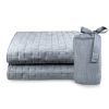 BedVoyage Melange viscose from Bamboo Cotton Quilted Standard Shams 2pk - Silver