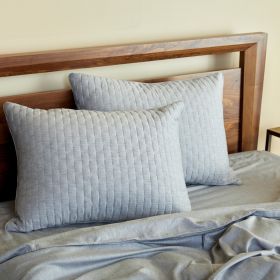 BedVoyage Melange viscose from Bamboo Cotton Quilted Standard Shams 2pk - Silver