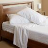 BedVoyage Melange viscose from Bamboo Cotton Bed Sheets, Queen - Snow