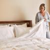 BedVoyage Melange viscose from Bamboo Cotton Bed Sheets, Queen - Snow