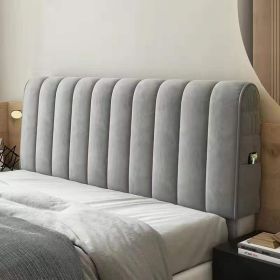 Thickened Universal Soft Cover Bed Back Dust-proof Full Cover Curved Head Protection Cover (Option: Grey-180cm)