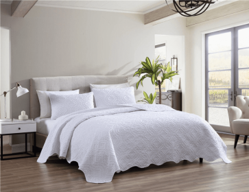 Ivy 3 Piece Bedspread Set (Option: KingWhite)