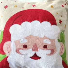 Holiday Decoration Cartoon Embroidery Pillow Cover (Option: Santa Claus-45x45cm)